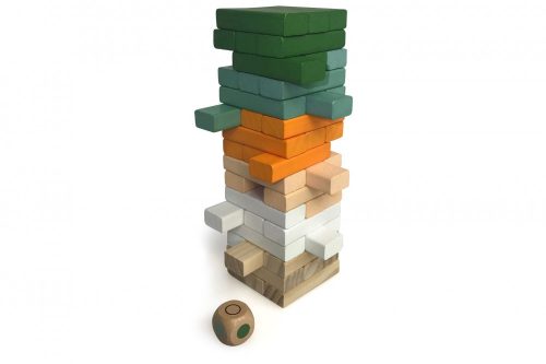 Magni színes jenga játék dobókockával