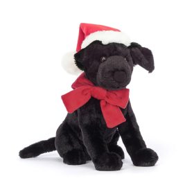   Jellycat karácsonyi plüss labrador - Jellycat Winter Warmer Pippa Black Labrador