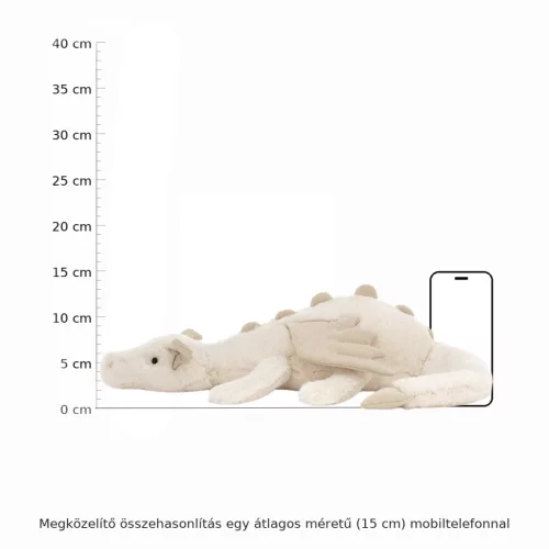 Jellycat hófehér plüss sárkány, 50 cm