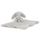 Jellycat szürke nyuszis szundikendő - Jellycat Bashful Silver Bunny Soother