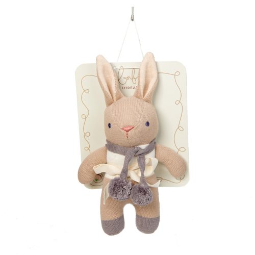 ThreadBear szürkésbarna nyuszi csörgő - ThreadBear Baby Threads Taupe Bunny Rattle