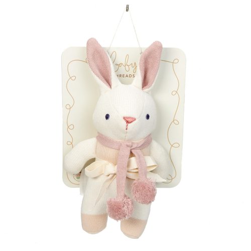 ThreadBear krémszínű nyuszi csörgő - ThreadBear Baby Threads Cream Bunny Rattle
