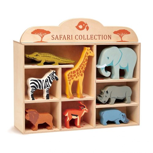 Tender Leaf Toys - 8 Safari Animals with Shelf