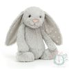JellyCat szürke plüss nyuszi csillagos fülekkel - Bashful Shimmer Bunny
