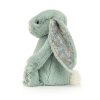 JellyCat zsálya zöld plüss nyuszi virágos fülekkel - Blossom Sage Bunny Medium