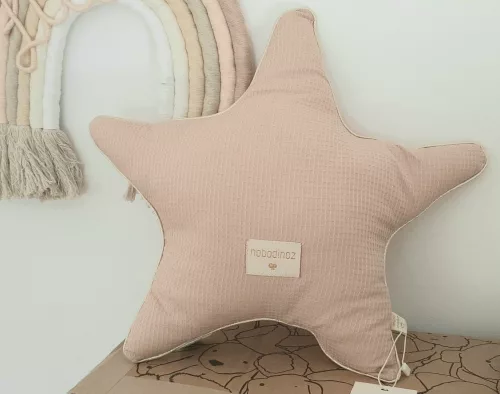 Nobodinoz Aristole pamut  Csillag párna - misty pink