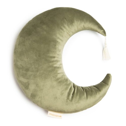 Nobodinoz Velvet Moon Cushion olive green