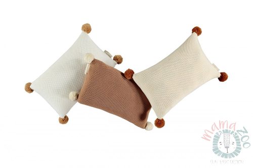 Nobodinoz SO NATURAL kötött bojtos párna - milk