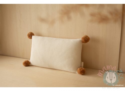 Nobodinoz SO NATURAL kötött bojtos párna - milk